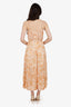 Zimmermann Beige/Orange Linen Peggy Off Shoulder Tie Dress Size 2