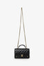 Pre-Loved Chanel™ 25B Black Lambskin Quilted Top Handle Wallet On Chain