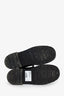 Pre-Loved Chanel™ Black Shiny Lambskin Quilted Lace Up Combat Boots Size 39