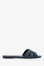 Saint Laurent Blue Denim Tribute Sandals Size 38.5