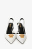 Versace White Leather 'La Medusa' Slingback Pumps Size 40