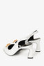 Versace White Leather 'La Medusa' Slingback Pumps Size 40