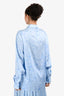 Versace Light Blue Satin Baroque Long Sleeve Button Down Shirt 50