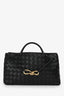 Bottega Veneta Black Leather Intrecciato Small East-West Andiamo Shoulder Bag