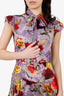 Alice & Olivia Purple Floral Mini Dress Size 6