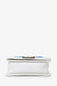 Pre-Loved Chanel™ 2019 White/Blue Chevron Small Boy Shoulder Bag