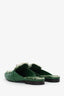 Hermes Green Toile Calfskin Fringe Oz Mules Size 37