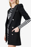 Balmain Black Button Short Sleeve Blazer Size XS