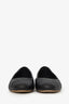 Pre-Loved Chanel™ Black Quilted Leather CC Cap Toe Ballet Flats Size 38