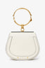 Chloe White Leather Nile Bracelet Bag w/ Strap