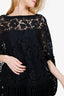Valentino Black Lace Fringed Poncho Dress Size XS