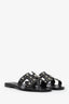 Hermès Black Leater Studded Oran Sandals Size 38