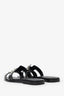 Hermès Black Leater Studded Oran Sandals Size 38