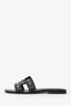 Hermès Black Leater Studded Oran Sandals Size 38
