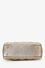 Christian Dior 2017 Gold Metallic Cannage Small Supple Lady Dior With Strap