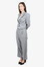 Brunello Cucinelli Grey Wool Striped Cropped Two Piece Suit Set Size 38/36