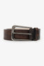 Brunello Cucinelli Woven Leather Belt With Brass Buckle Size S