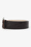 Brunello Cucinelli Woven Leather Belt With Brass Buckle Size S