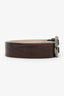 Brunello Cucinelli Woven Leather Belt With Brass Buckle Size S
