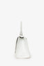 Balenciaga White Croc Embossed XS Hourglass Top Handle Bag With Strap