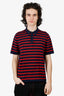 Burberry Red Striped Cotton Polo T-shirt Size L Mens