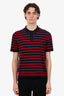 Burberry Red Striped Cotton Polo T-shirt Size L Mens