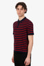 Burberry Red Striped Cotton Polo T-shirt Size L Mens