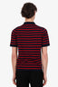Burberry Red Striped Cotton Polo T-shirt Size L Mens