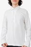 Loro Piana White Cotton Long sleeve Polo Shirt Size M Mens