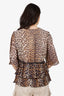 Ganni Leopard Tiered Ruffle Top Size 40