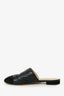 Pre-Loved Chanel™ 2018 Black Lambskin CC Logo Mules Size 36.5