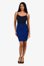 Victoria Beckham Blue Midi Bodycon Dress Size 4