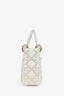 Christian Dior 2023 White Leather Pearl Mini Lady Dior