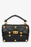 Valentino Black Leather Roman Stud Shoulder Bag