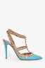 Valentino Taupe/Blue Patent Cage Rockstud Heels Size 38