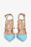 Valentino Taupe/Blue Patent Cage Rockstud Heels Size 38