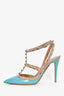 Valentino Taupe/Blue Patent Cage Rockstud Heels Size 38