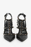 Valentino Black Leather Cage Rockstuds Size 37.5