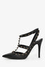Valentino Black Leather Cage Rockstuds Size 37.5