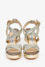 Jimmy Choo Gold/Silver Sparkly Metallic Platform Heels Size 37.5