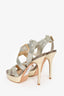 Jimmy Choo Gold/Silver Sparkly Metallic Platform Heels Size 37.5
