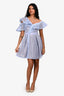 Self-Portrait Periwinkle Embroidered Mini Dress Size 4 US