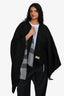 Burberry Black/Grey House Check Wool Shawl