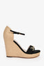 Gucci Black/Espadrille Horsebit Wedge Heels Size 37