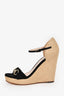 Gucci Black/Espadrille Horsebit Wedge Heels Size 37