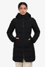 Herno Black Down Laminar Midi Coat With Detachable Hood Size 38
