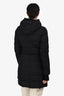 Herno Black Down Laminar Midi Coat With Detachable Hood Size 38