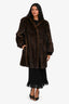 Pappas Vintage Brown Mink Fur Midi Coat Estimated Size S