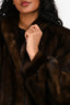 Pappas Vintage Brown Mink Fur Midi Coat Estimated Size S