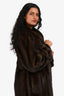 Pappas Vintage Brown Mink Fur Midi Coat Estimated Size S